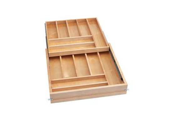 Tiered Combination Drawer for Frameless 24" Cabinets (No Slides)